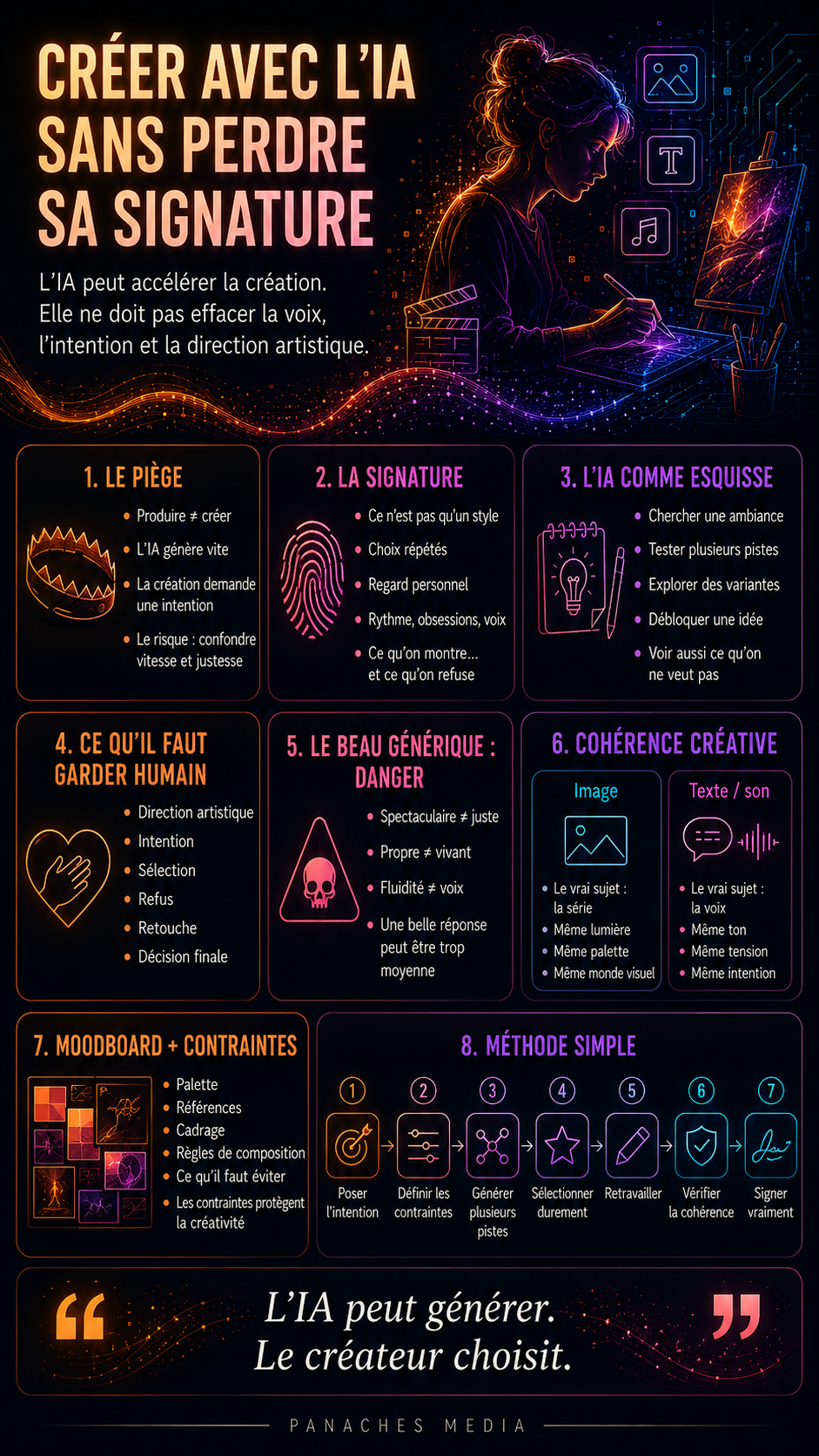 Illustration de Créer avec l’IA sans perdre sa signature