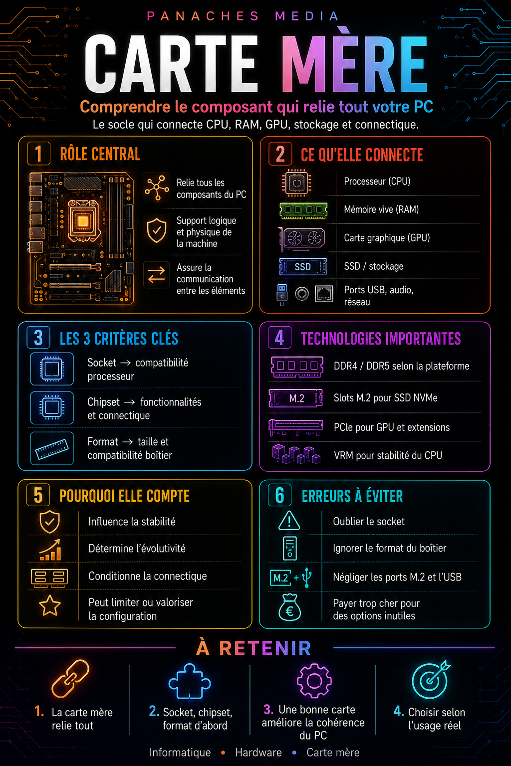 Illustration de Carte mère : comprendre le composant qui relie tout votre PC