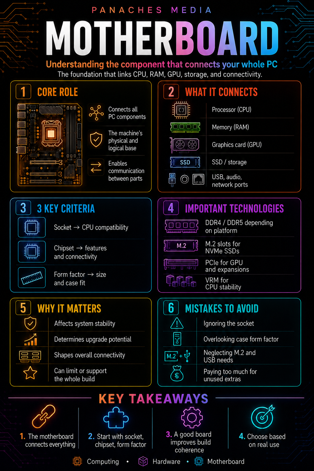 Illustration for Motherboard: Understanding the Component That Connects Your Whole PC
