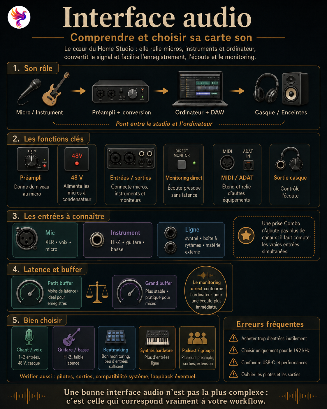 Illustration de Interface audio : comprendre et choisir sa carte son