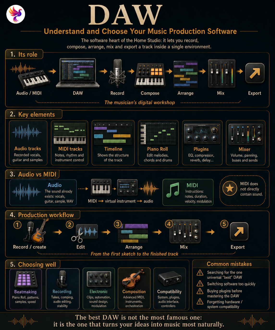 Illustration for DAW: Understand and Choose Your Music Production Software