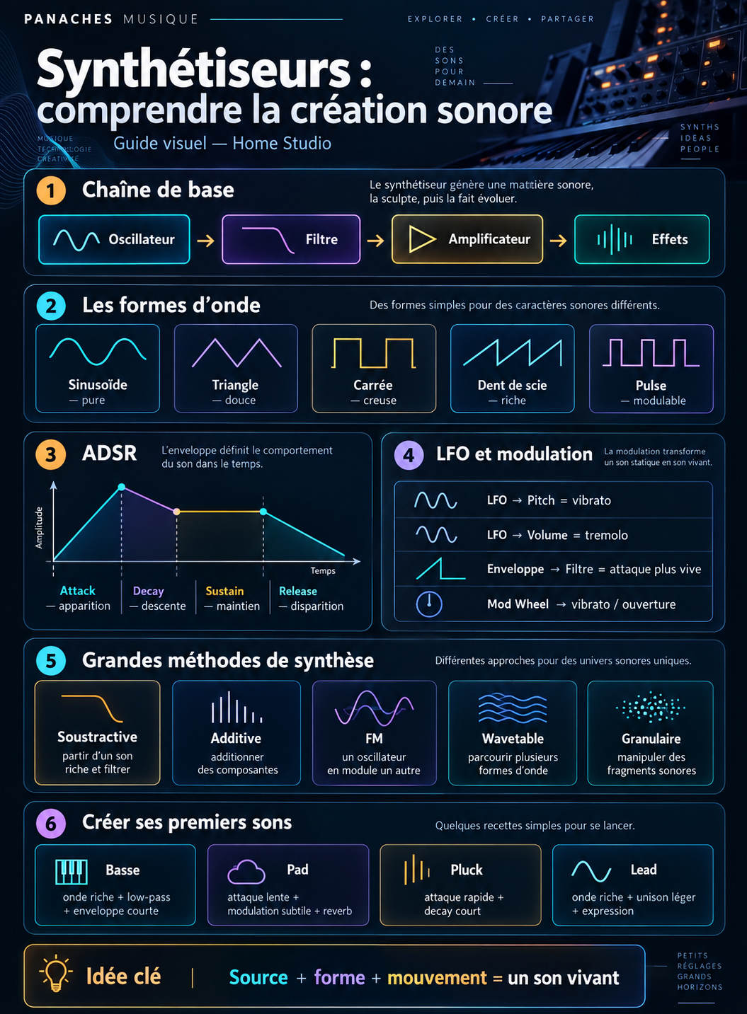 Illustration de Synthétiseurs : comprendre la création sonore