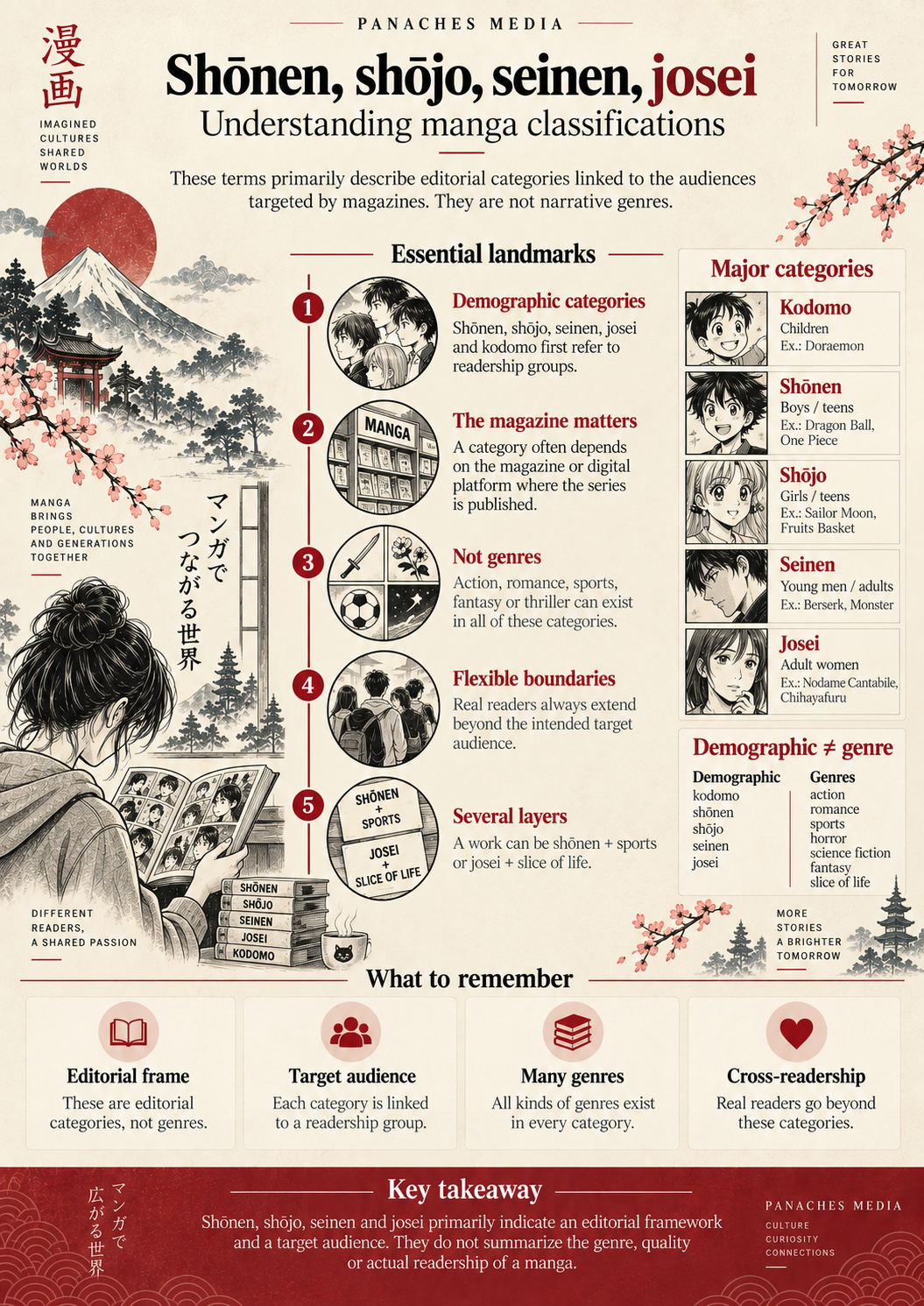 Illustration for Shōnen, shōjo, seinen, josei: understanding manga classifications