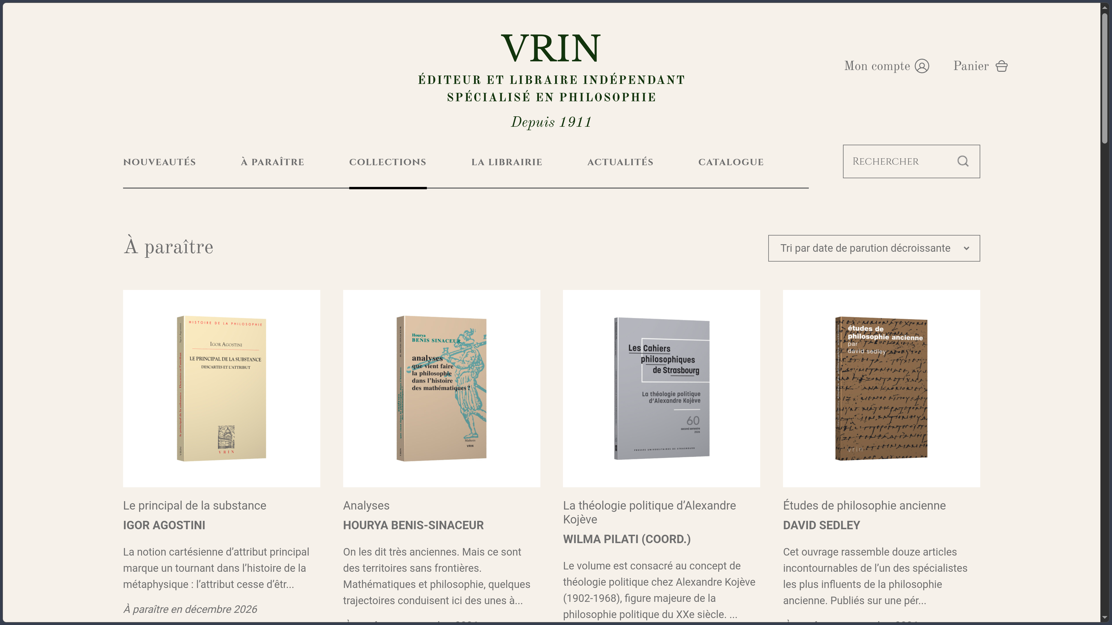 Librairie philosophique J. Vrin