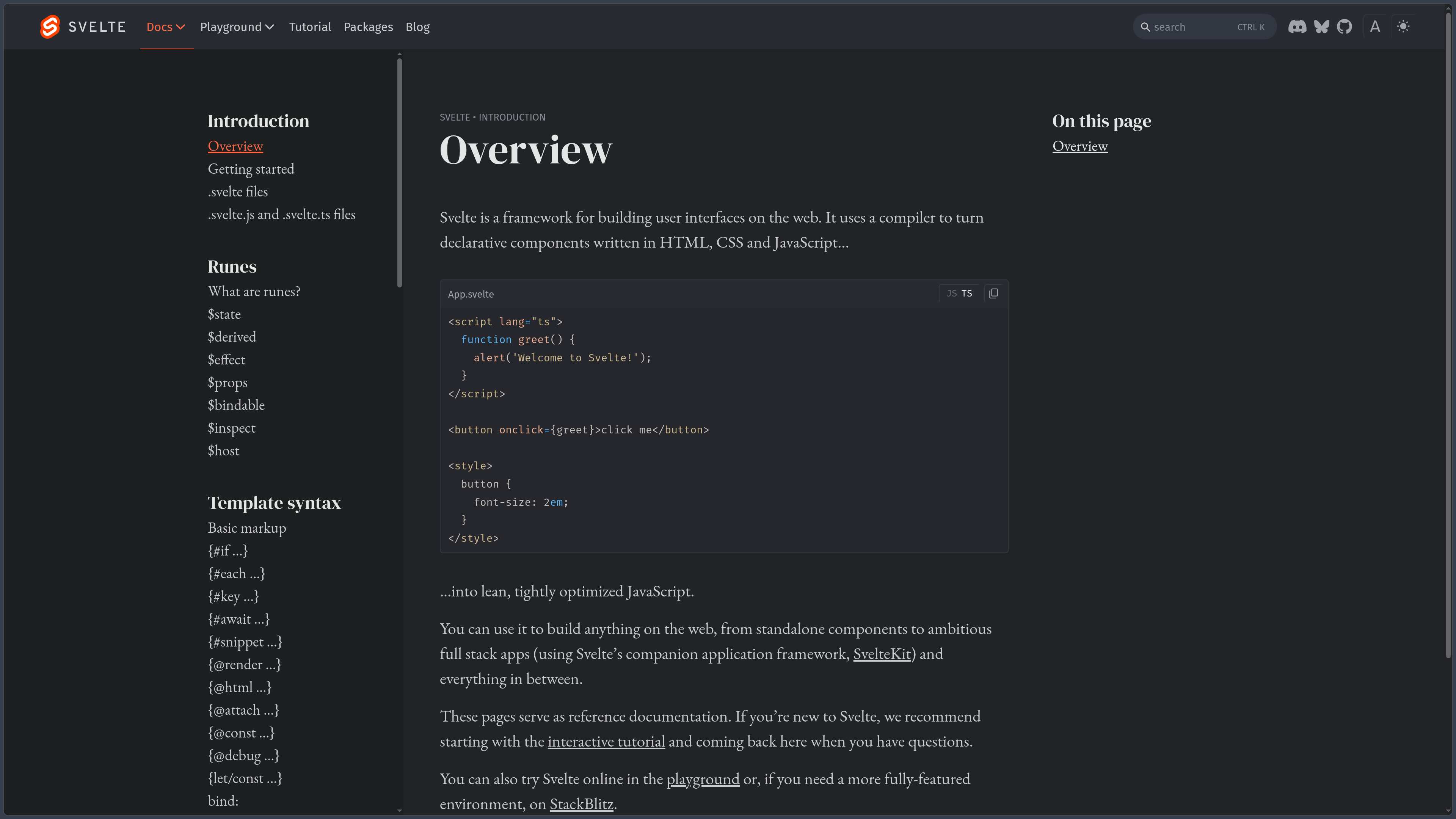 Svelte screenshot