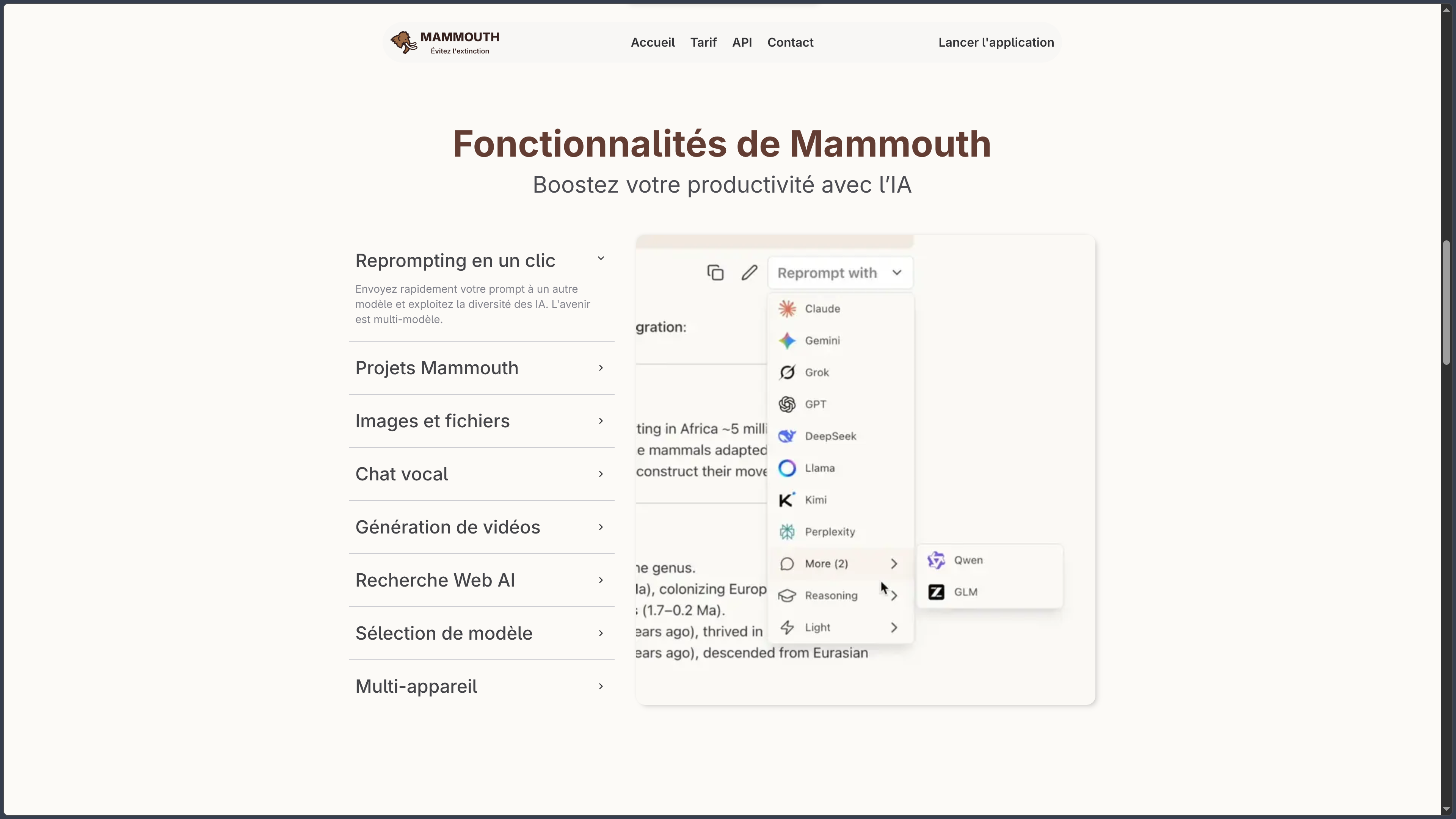 Mammouth AI screenshot