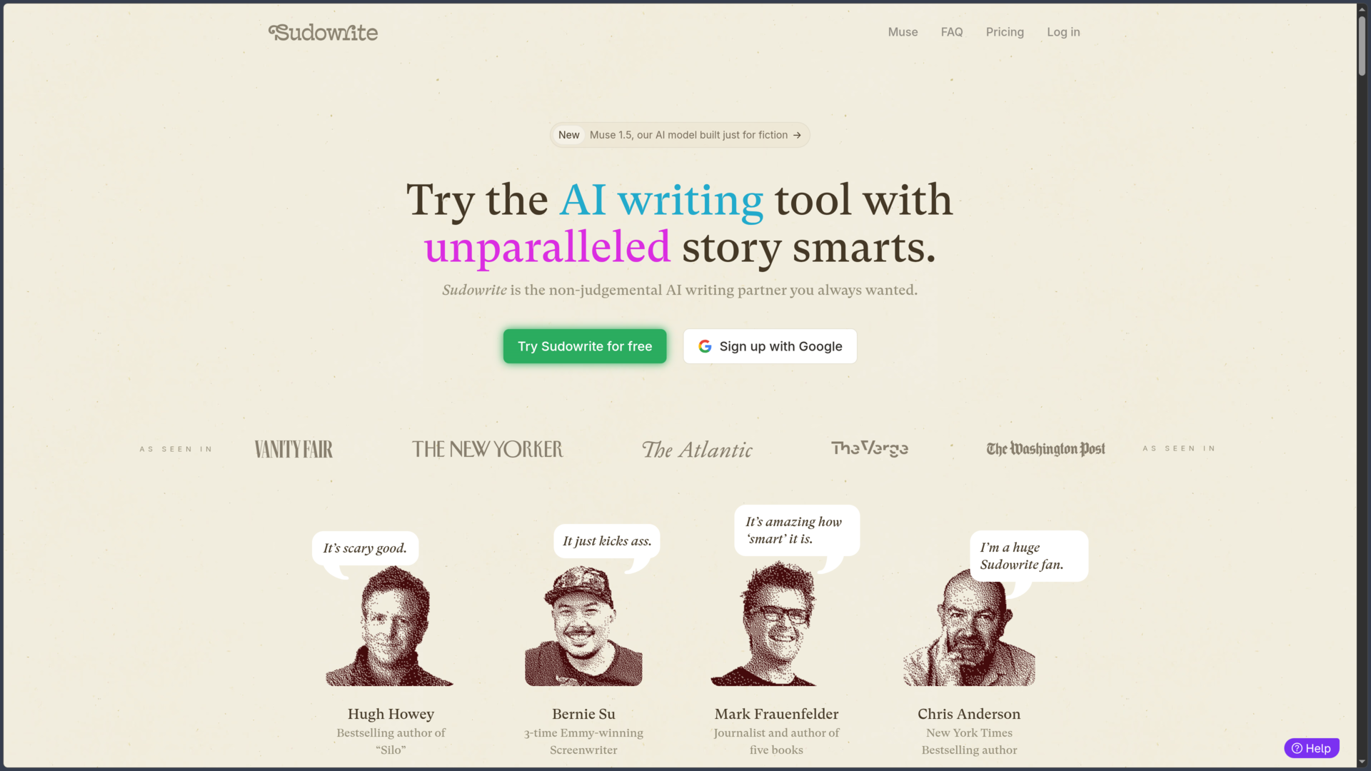 Sudowrite screenshot