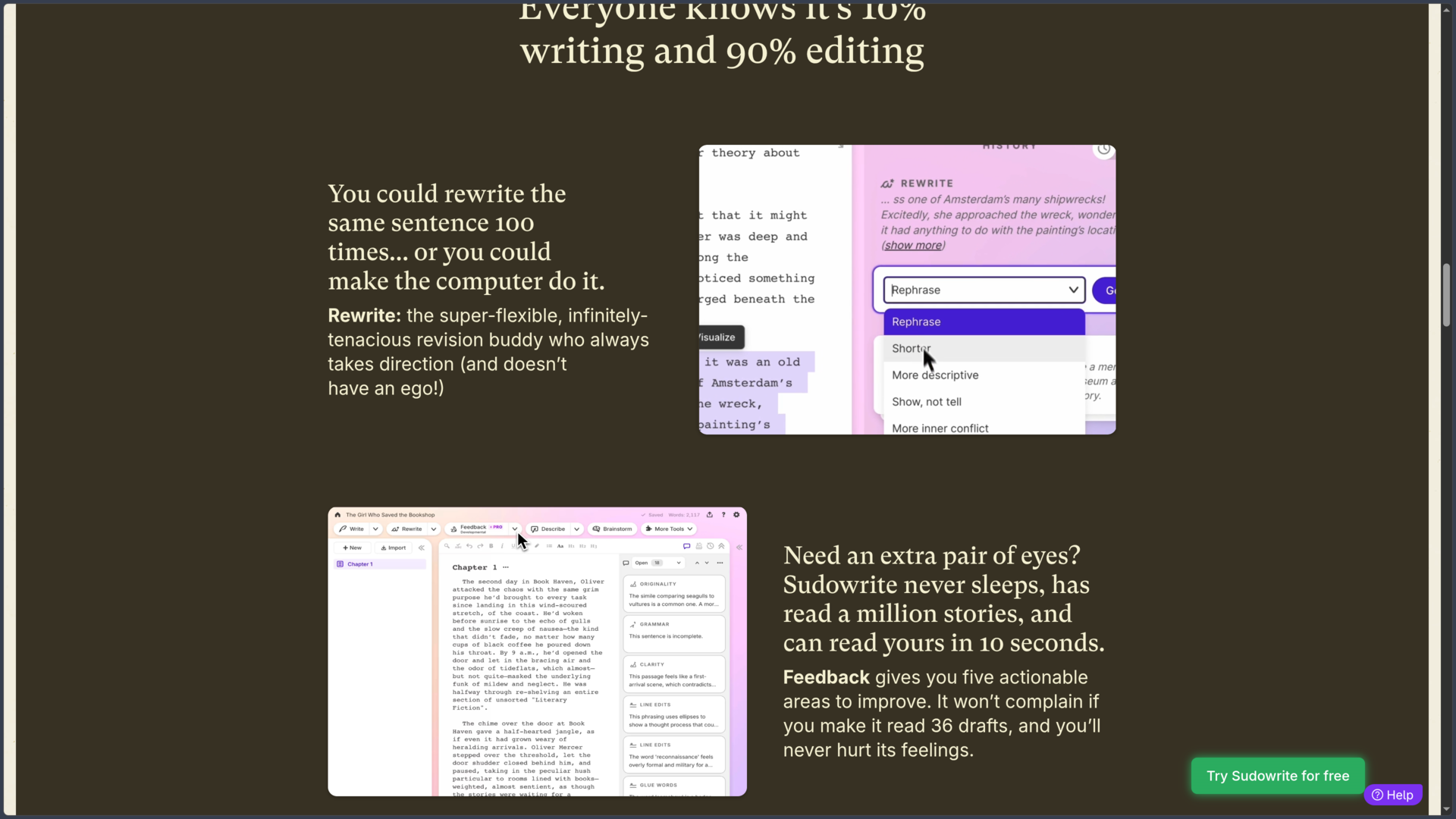 Sudowrite screenshot