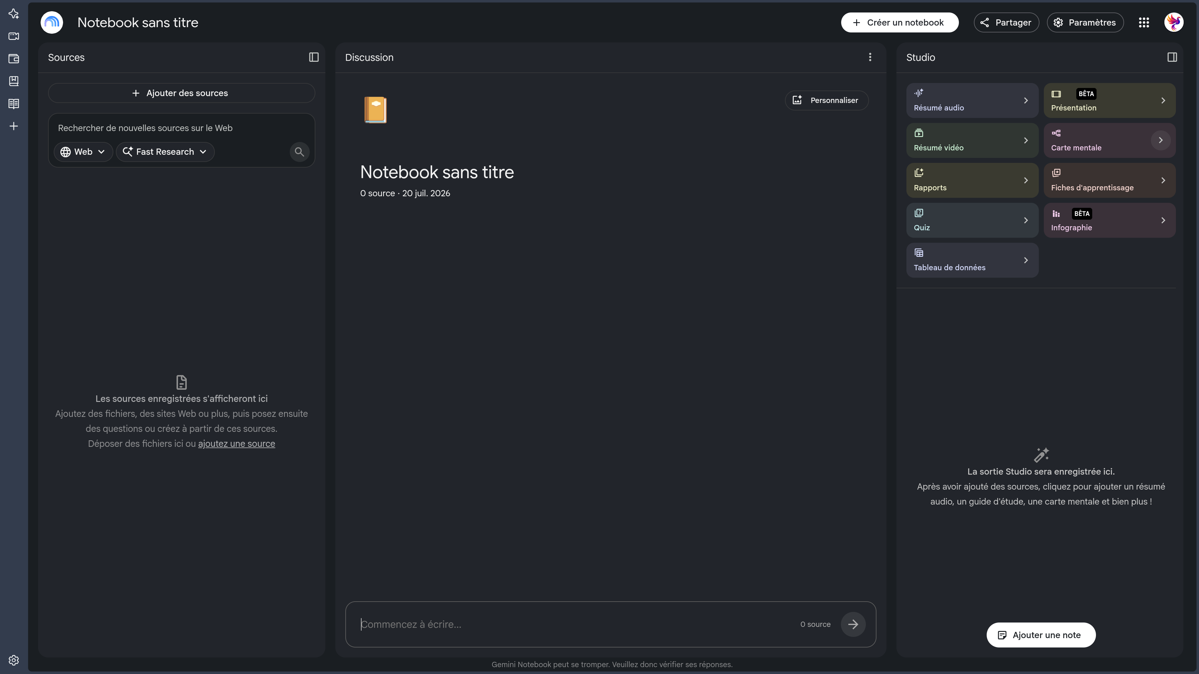 Gemini Notebook screenshot