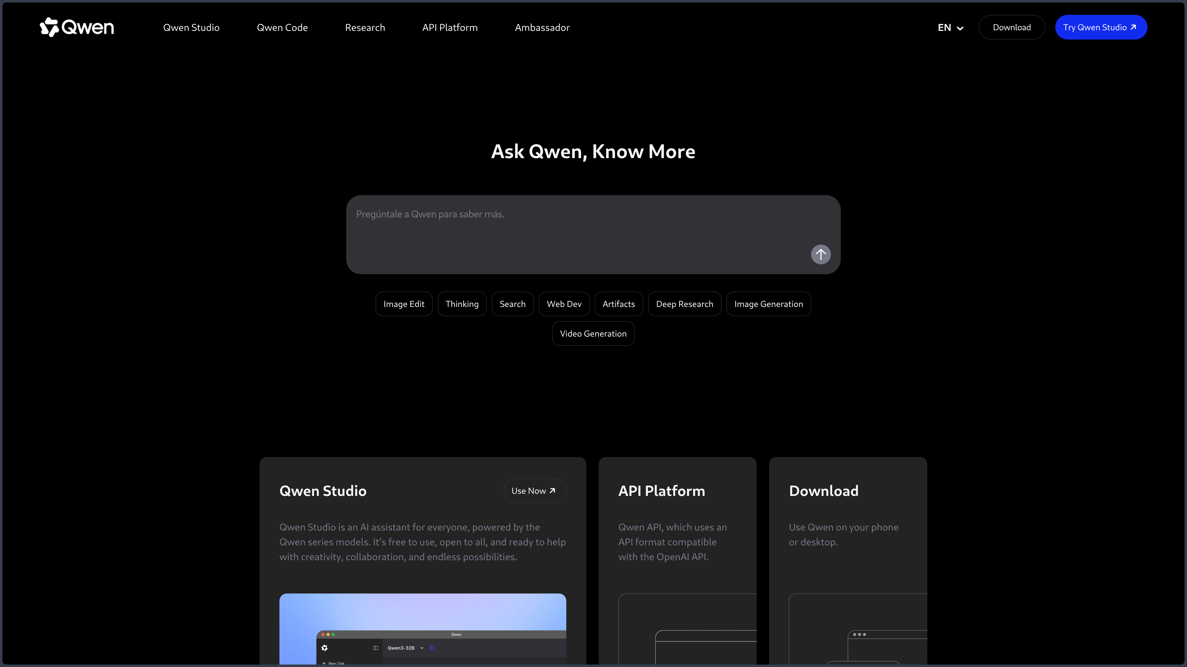 Qwen screenshot