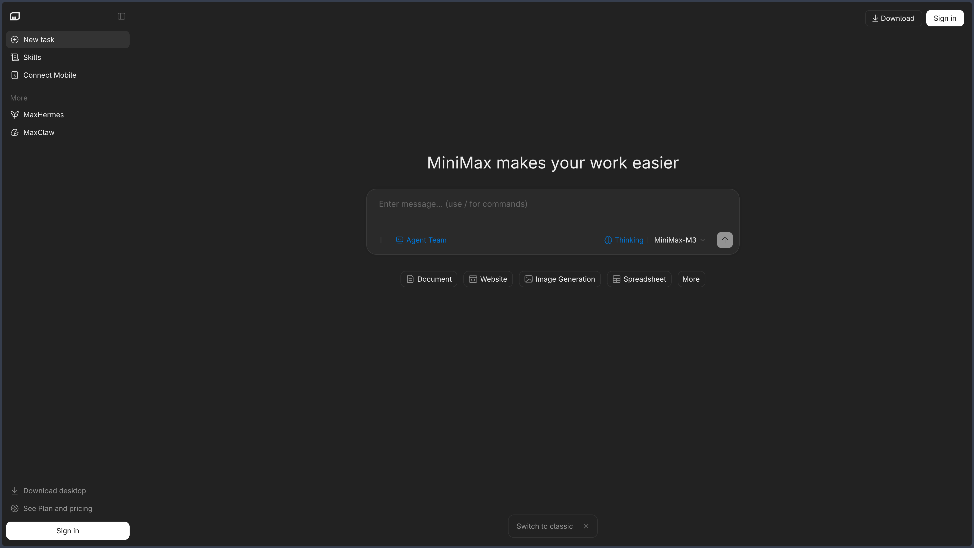 MiniMax screenshot