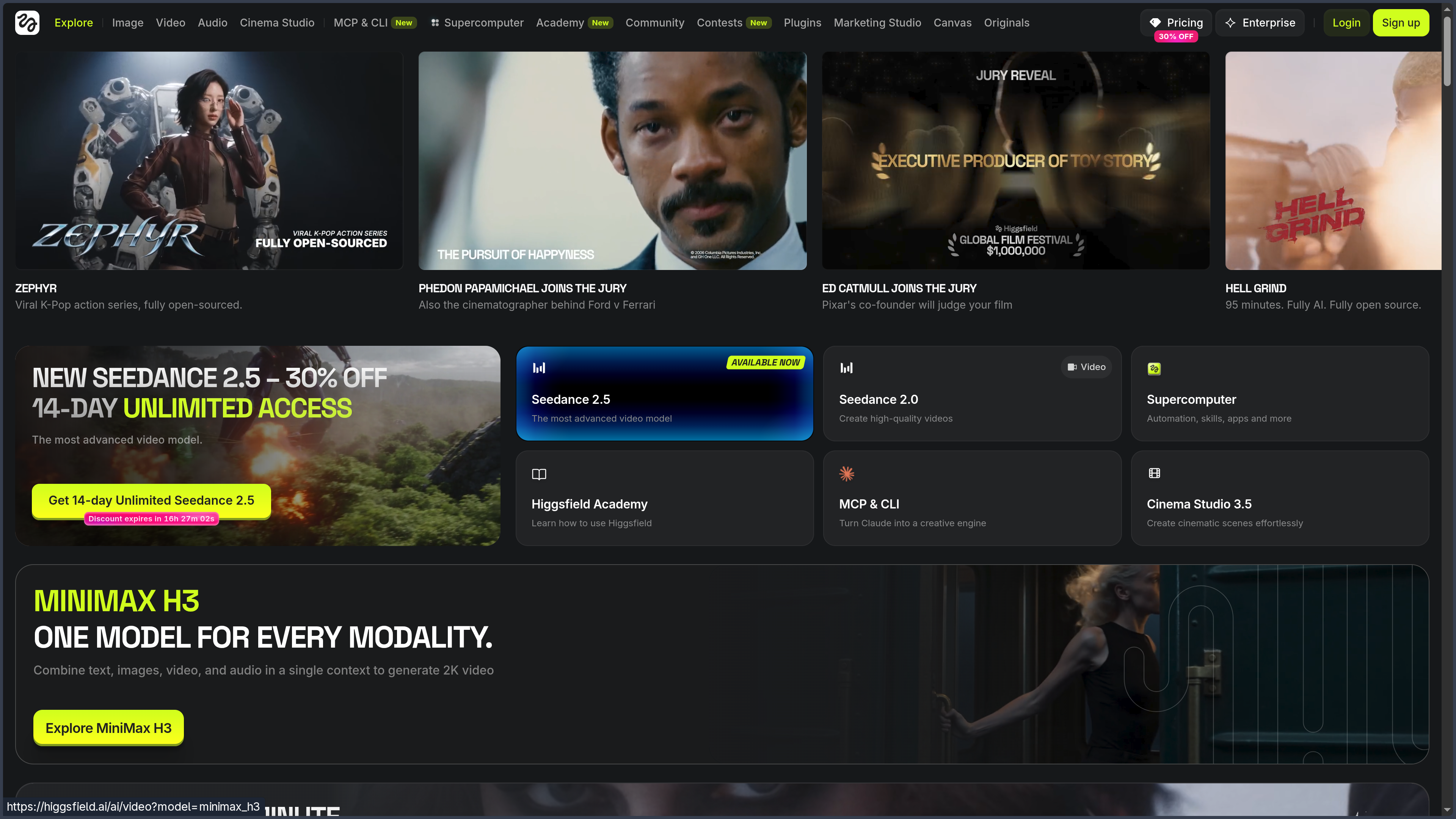 Higgsfield AI screenshot