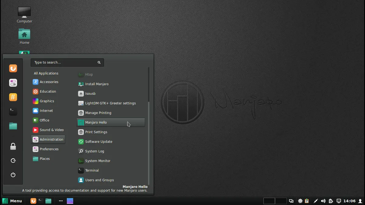Manjaro Linux screenshot