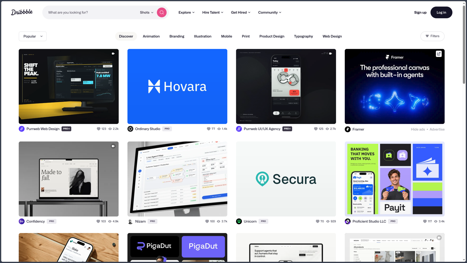 Dribbble screenshot
