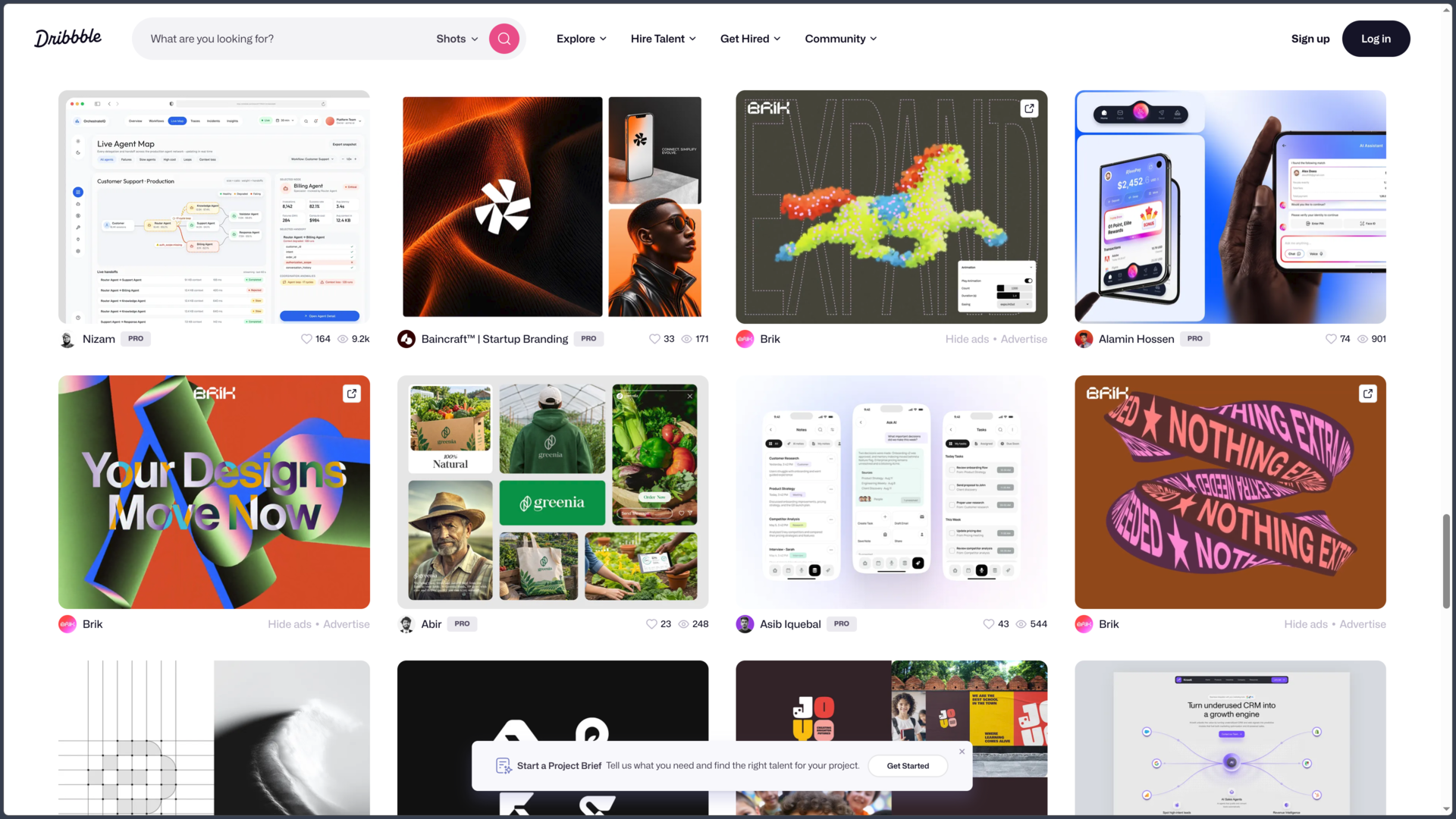 Dribbble screenshot