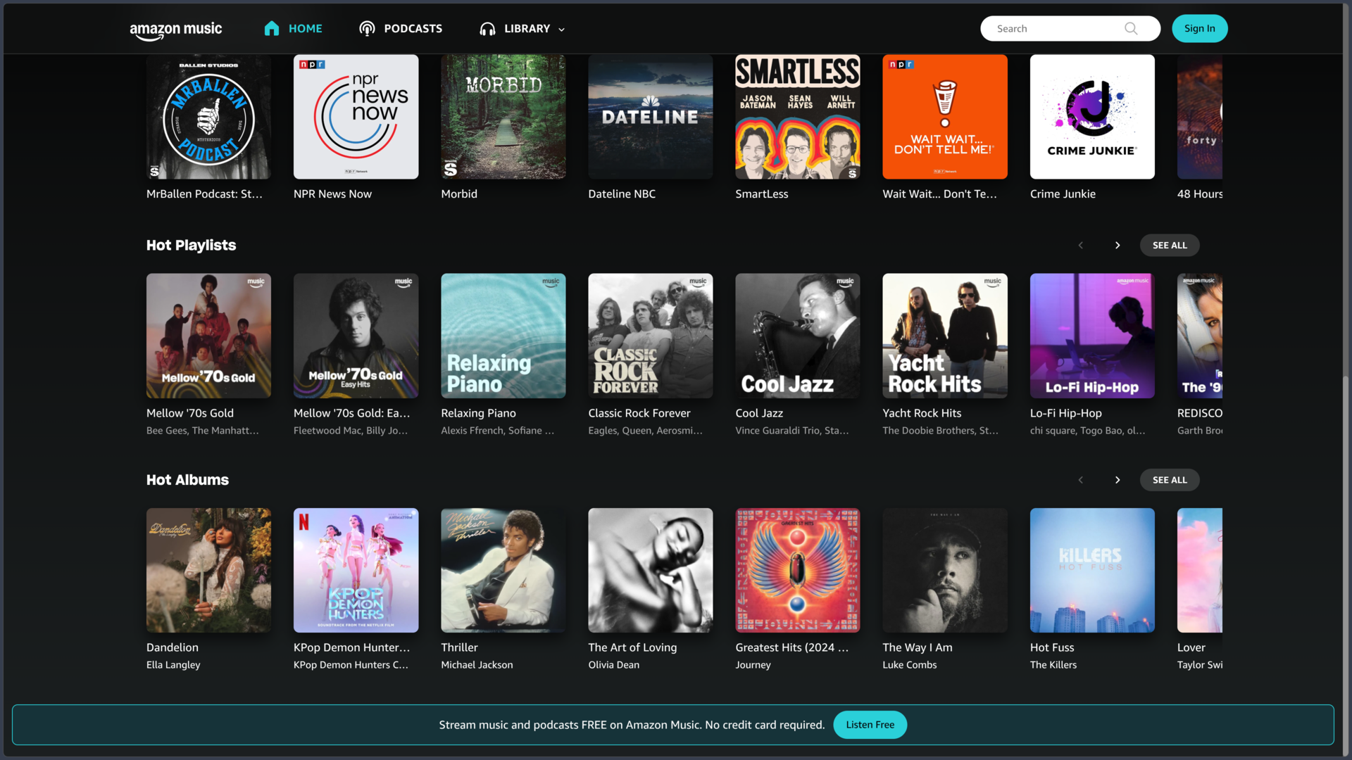 Amazon Music screenshot