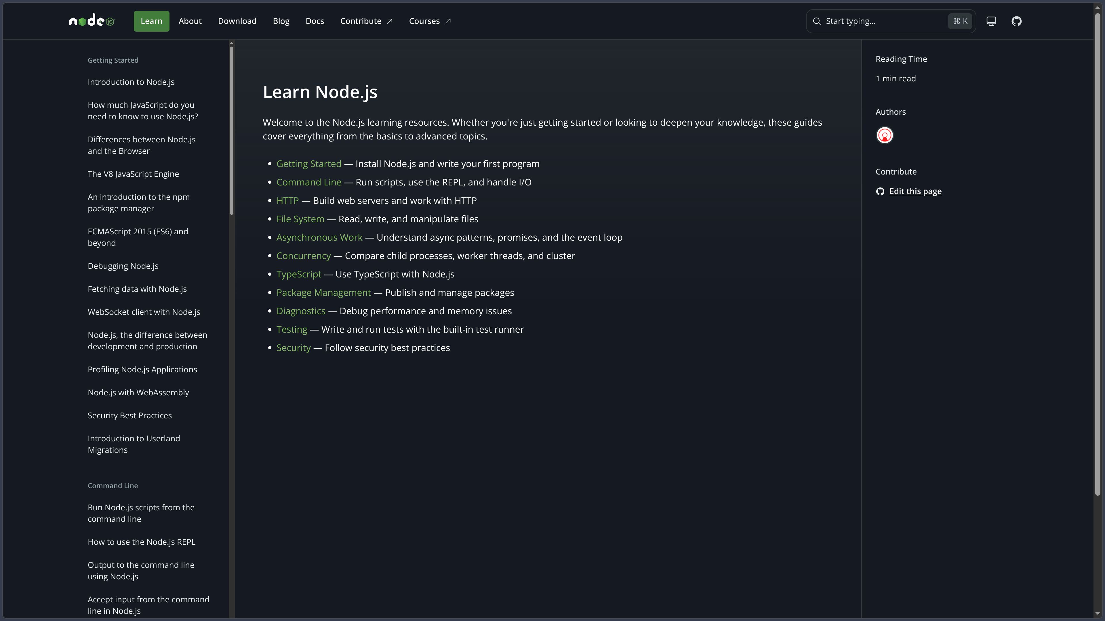 Node.js screenshot